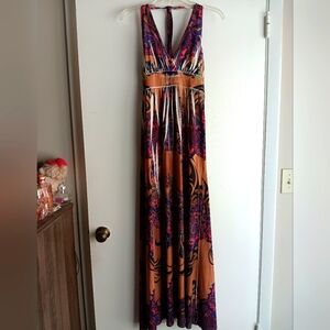 ❤️Multicolor Maxi Dress with V-Neck